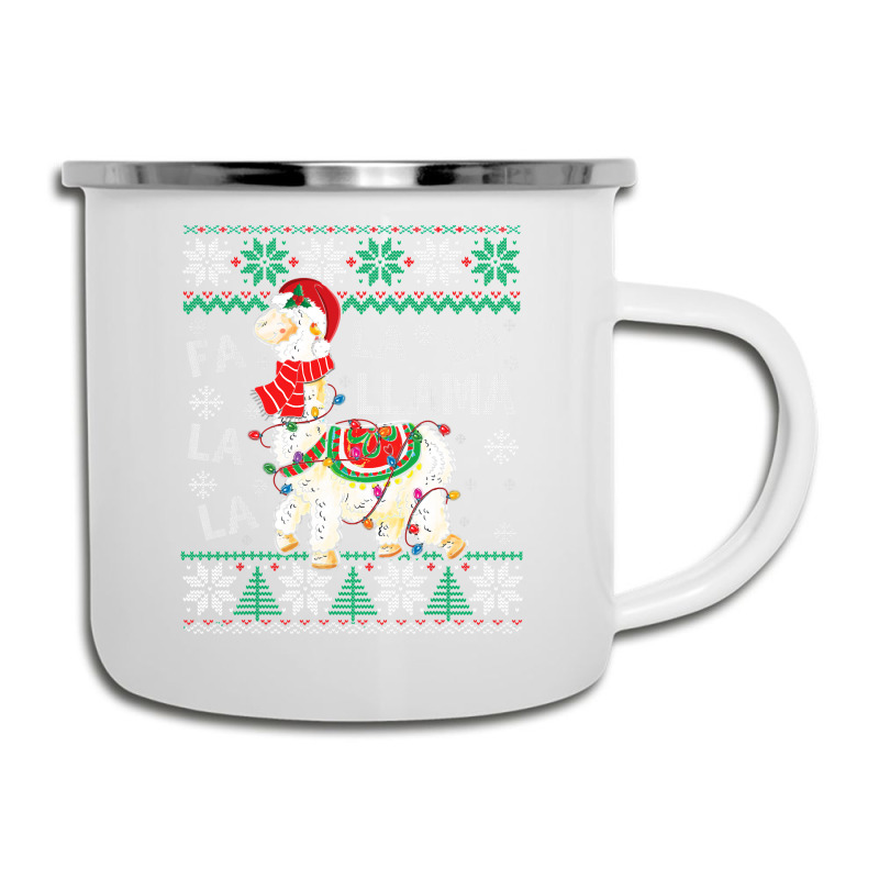 Fa La La Llama Christmas Santa Hat Lights Ugly Sweater 136 Camper Cup | Artistshot