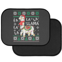 Fa La La Llama Christmas Santa Hat Lights Ugly Sweater 136 Rear Car Mat | Artistshot