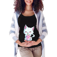 Cute Cat Strawberry Milk Shirt For Women Girls, Kawaii Neko T Shirt Maternity Scoop Neck T-shirt | Artistshot