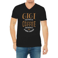 Gigi Powered By Coffee V-neck Tee | Artistshot