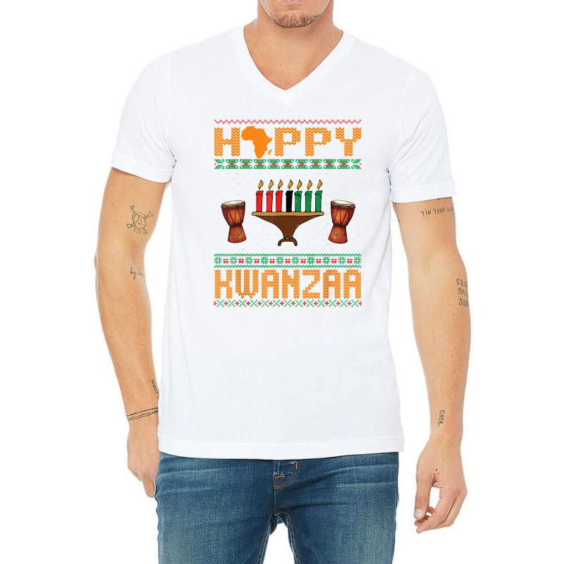 Happy Kwanzaa Seven Candles Principles African American T Shirt V-Neck Tee by efronpngoick3 | Artistshot