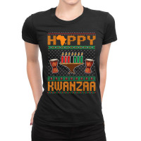 Happy Kwanzaa Seven Candles Principles African American T Shirt Ladies Fitted T-shirt | Artistshot