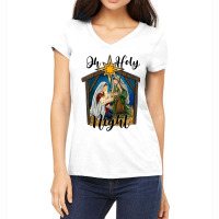 Oh Holy Night Holy Family Women's V-neck T-shirt | Artistshot