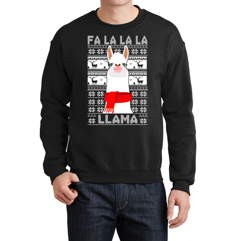 Fa La La Llama Christmas Pajama Alphaca Xmas Decorations 56 Crewneck Sweatshirt | Artistshot