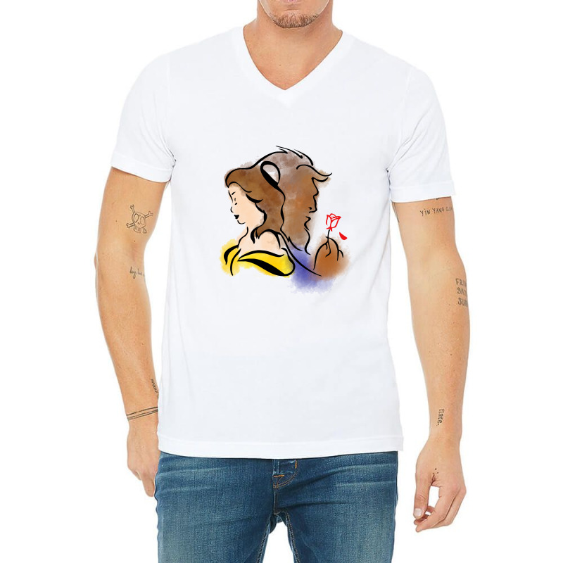 Beauty And The Beast V-neck Tee | Artistshot