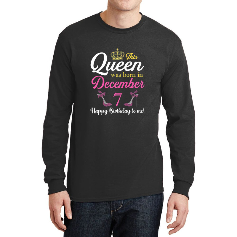 This Queen Was Born On December 7 Birthday High Heels Premium T Shirt Long Sleeve Shirts by Kevin_VandenBerge | Artistshot