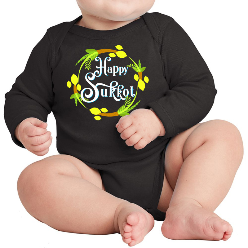 Happy Sukkot Holiday Jewish Shirts Sukkah For Children Gifts T Shirt Long Sleeve Baby Bodysuit | Artistshot