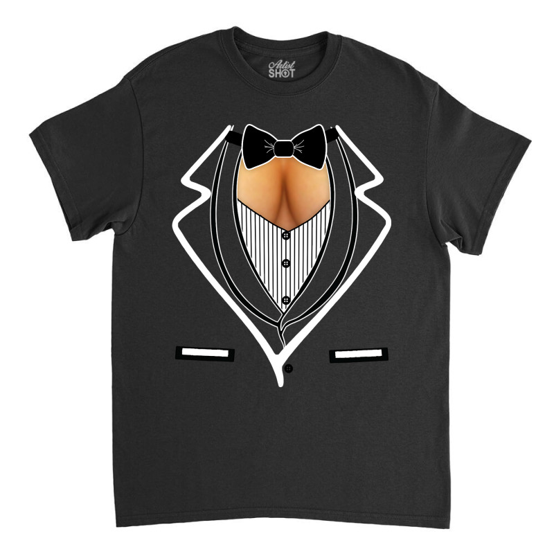 Funny Ladies Cleavage Tuxedo Party Mardi Gras Tailgate T Shirt Classic T-shirt by bakien89 | Artistshot