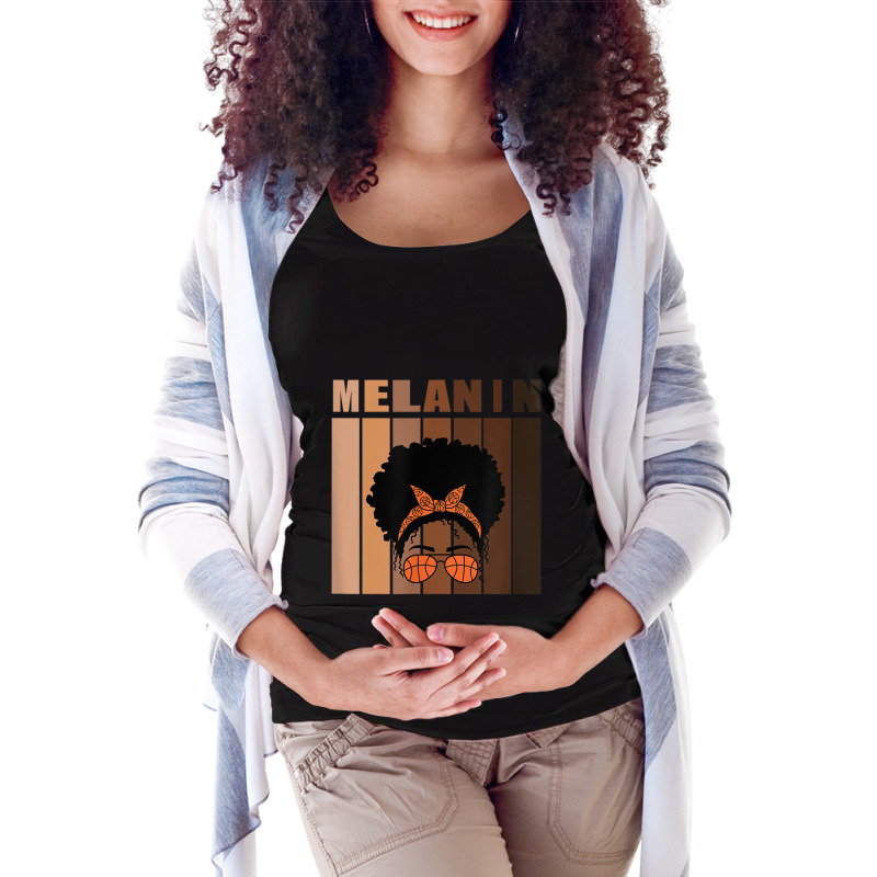 Black History Is American History For Basketball Black Woman T Shirt Maternity Scoop Neck T-shirt by AaronRamel | Artistshot