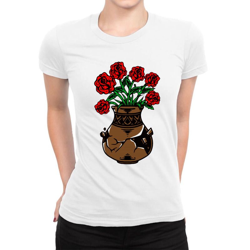 Flower And Vase Ladies Fitted T-shirt | Artistshot