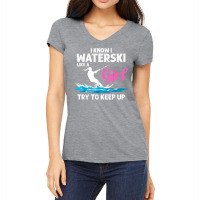 Funny Water Ski Designs For Women Girls Water Skier Athletes T Shirt Women's V-neck T-shirt | Artistshot