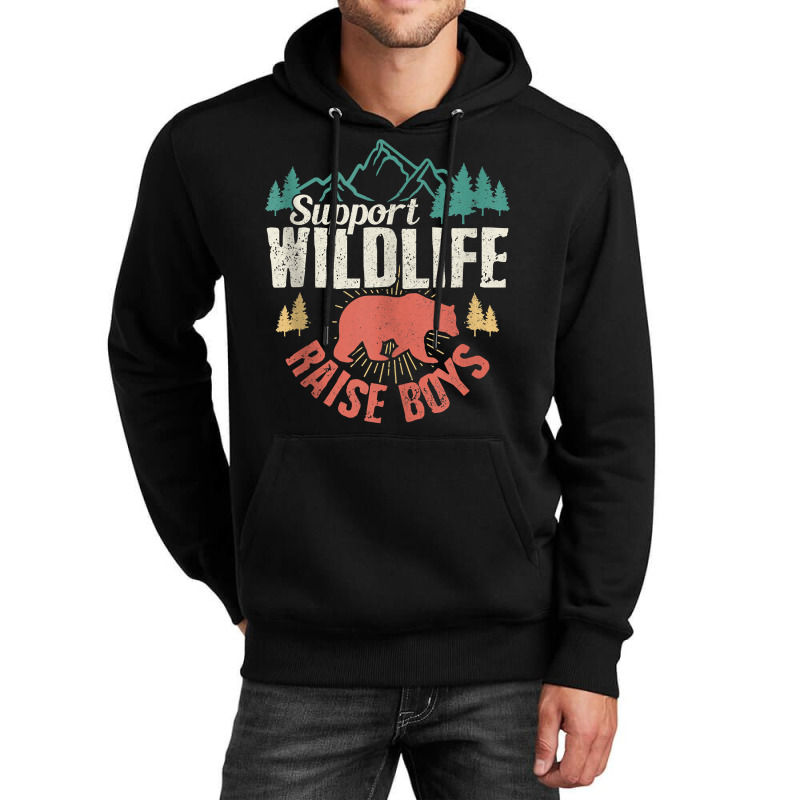 Support Wildlife Raise Boys Mom Dad Wild One Funny Gift Tank Top Unisex Hoodie | Artistshot