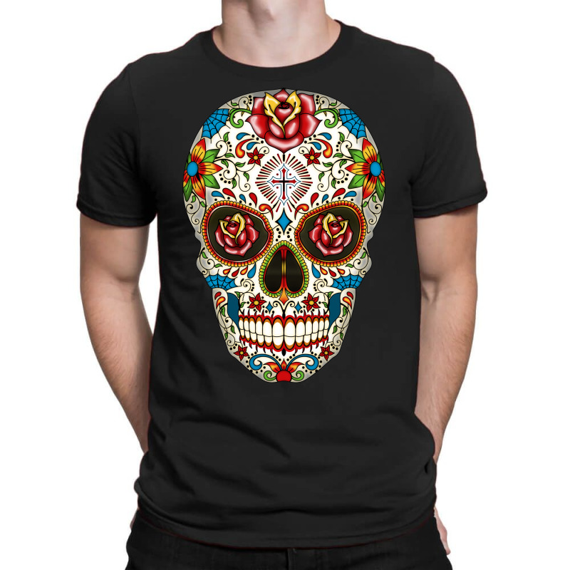 Sugar Skull Roses T-shirt | Artistshot