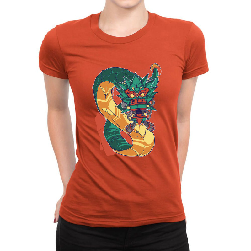 Quetzalcoatl Mythology Ladies Fitted T-Shirt by SamKal | Artistshot