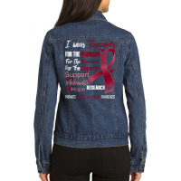 I Wear Burgundy For Sickle Cell Anemia Awareness T Shirt Ladies Denim Jacket | Artistshot