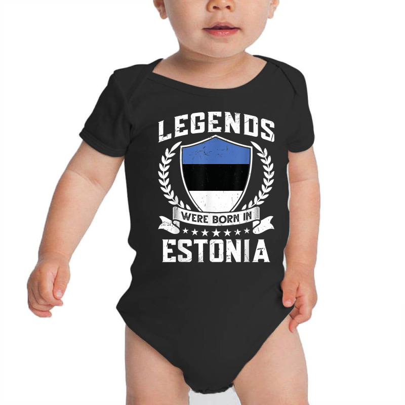 Vintage Design Estonian Flag Legends Were Born In Estonia T Shirt Baby Bodysuit | Artistshot