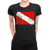 Dive Flag Vintage Worn Scuba Diving T Shirt Ladies Fitted T-shirt | Artistshot