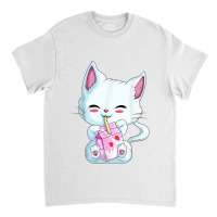 Cute Cat Strawberry Milk Shirt For Women Girls, Kawaii Neko T Shirt Classic T-shirt | Artistshot