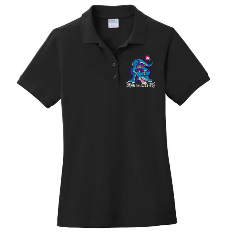 Brooms Are For Amateurs Witch Riding T-rex Halloween Premium T-shirt Ladies Polo Shirt by Brynlee-Everett | Artistshot