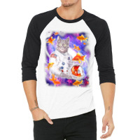 Cat Astronaut In Cosmic Space Funny Shirts For Weird People T Shirt 3/4 Sleeve Shirt | Artistshot