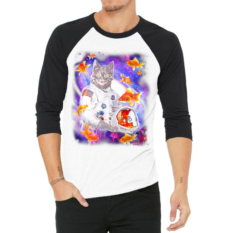 Cat Astronaut In Cosmic Space Funny Shirts For Weird People T Shirt 3/4 Sleeve Shirt by RoyalStore | Artistshot