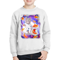 Cat Astronaut In Cosmic Space Funny Shirts For Weird People T Shirt Youth Sweatshirt | Artistshot