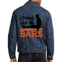 Gymnastics Parallel Bars T Shirt Gifts I Hang Out At Bars Men Denim Jacket | Artistshot