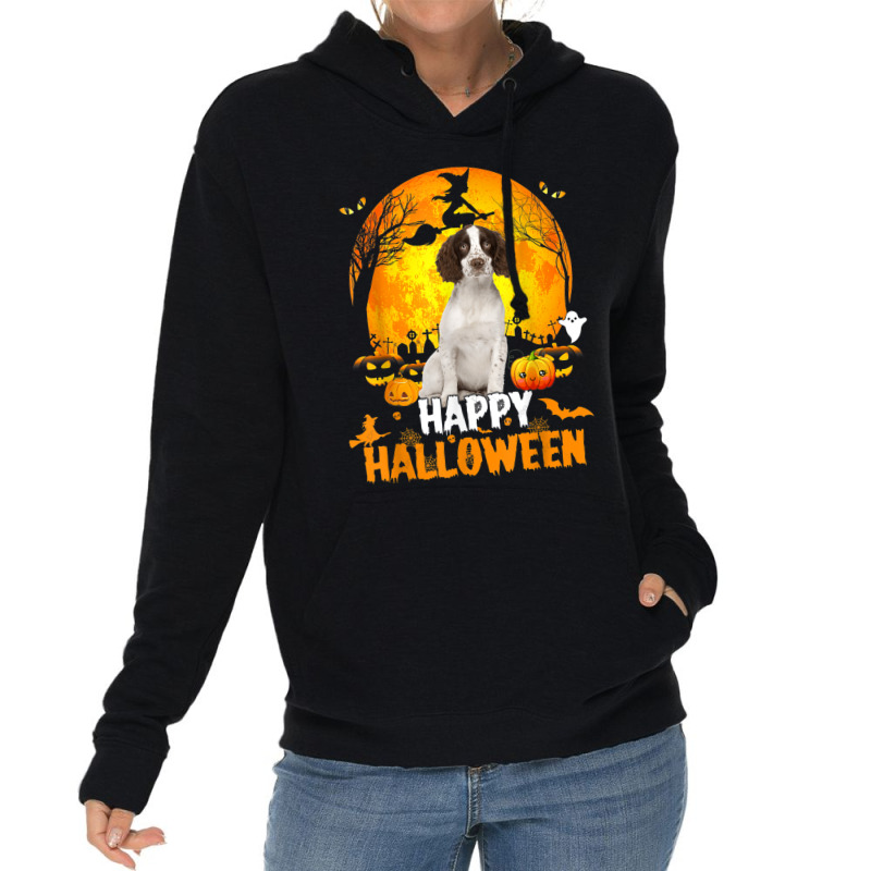 Cavalier King Dog Happy Halloween Day With The Moon Pumpkin Lightweight Hoodie | Artistshot