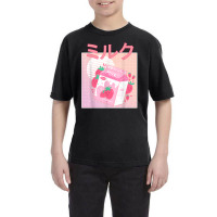 Funny Retro 90s Japanese Kawaii Strawberry Milk Shake Carton T Shirt Youth Tee | Artistshot