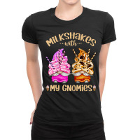 Womens Funny Strawberry Milkshake With My Gnomies   Cute Gnome T Shirt Ladies Fitted T-shirt | Artistshot