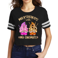 Womens Funny Strawberry Milkshake With My Gnomies   Cute Gnome T Shirt Scorecard Crop Tee | Artistshot