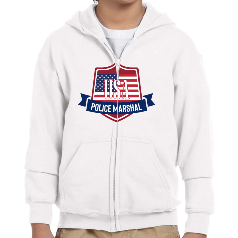 Usa Police Marshal Youth Zipper Hoodie by sourav93agt | Artistshot