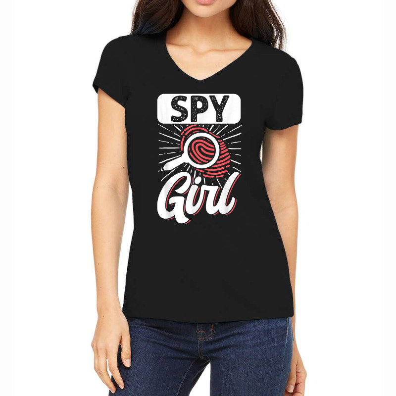 Secret Spy Private Eye Crimescene Investigator Spy Girl T Shirt Women's V-Neck T-Shirt by efronpngoick3 | Artistshot