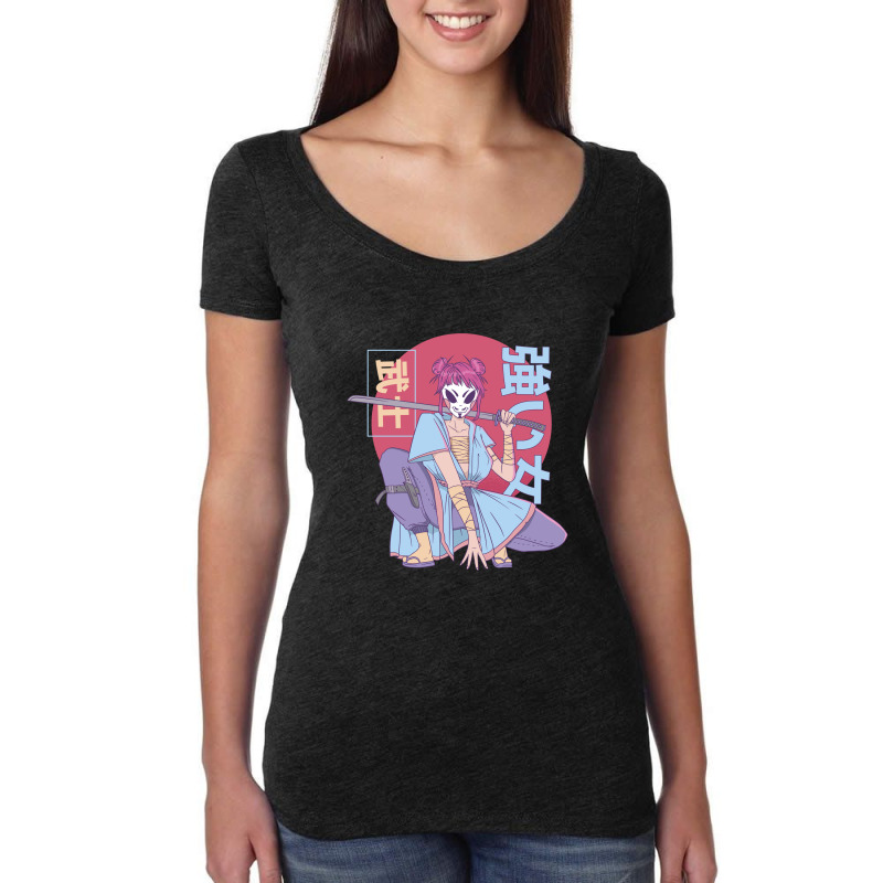 Anime Samurai Warrior Women's Triblend Scoop T-shirt by SamKal | Artistshot