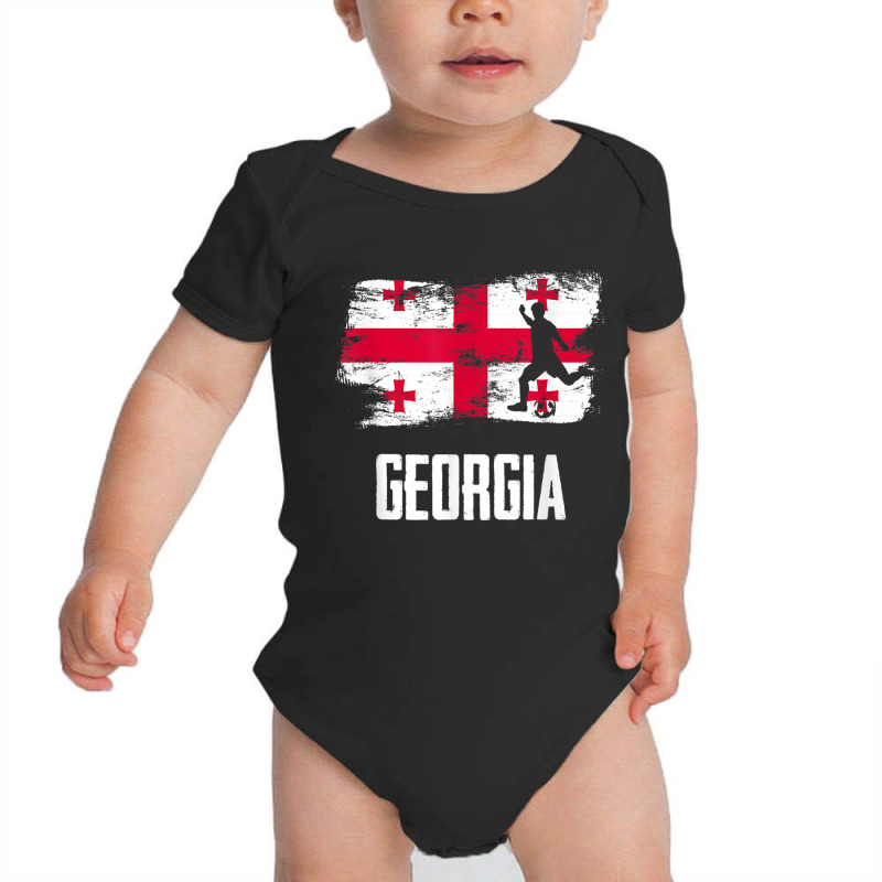 Georgia Flag Jersey Georgian Soccer Team Georgian T Shirt Baby Bodysuit by AaronRamel | Artistshot