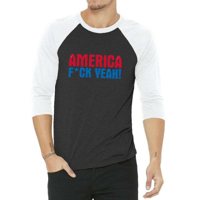 America Yeah 3/4 Sleeve Shirt | Artistshot