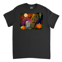 Headstone And Coffin Background Classic T-shirt | Artistshot