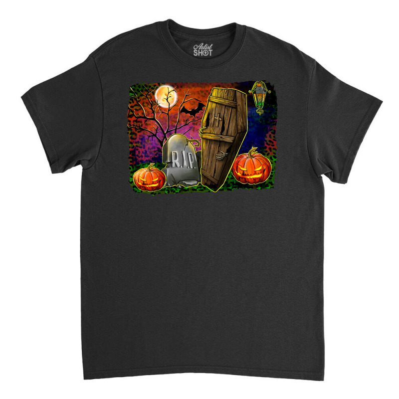 Headstone And Coffin Background Classic T-shirt by BundleAndBundleShop | Artistshot