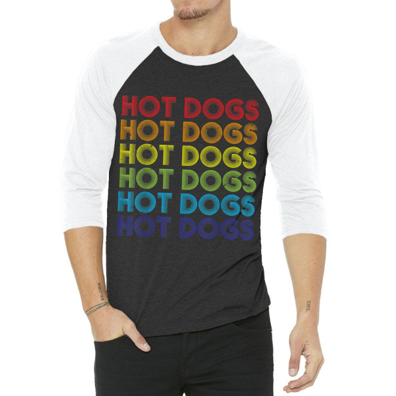 Hot Dog Hotdogs Sausage Frank Frankfurter Wiener Weenie Bun 3/4 Sleeve Shirt by Valentino-Holt | Artistshot