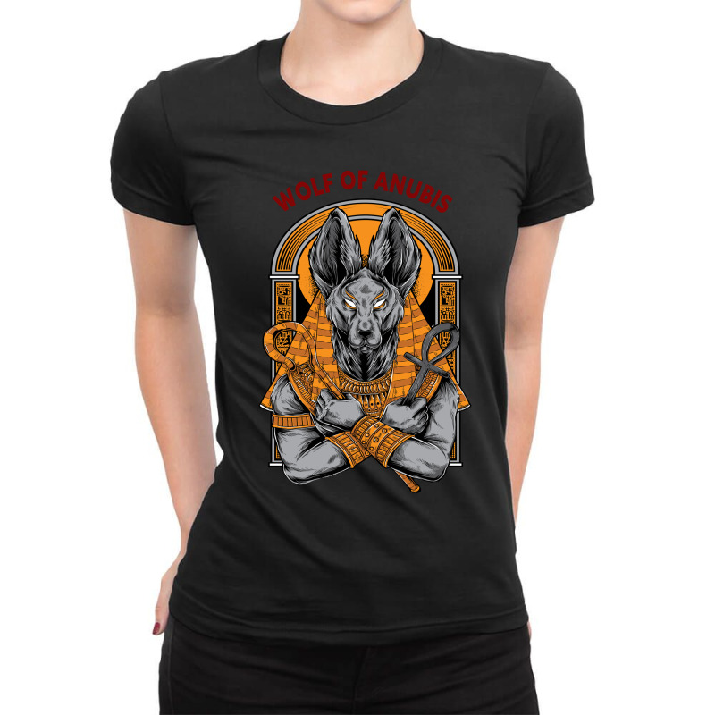 Wolf Of Anubis Ladies Fitted T-Shirt by thebrandal | Artistshot