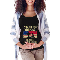 I Stand For The Flag I Kneel For The Cross Veteran Day Gift 19 Maternity Scoop Neck T-shirt | Artistshot