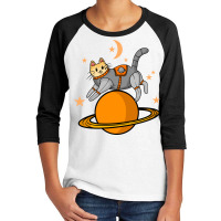 Funny Smile Cat On Planet Youth 3/4 Sleeve | Artistshot