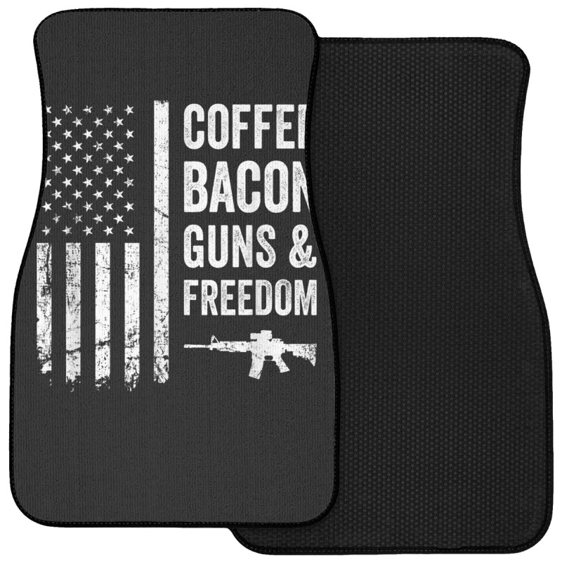 Coffee Bacon Guns And Freedom   Bbq Grill Funny Gun Usa Flag T Shirt Front Car Mat | Artistshot