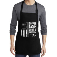 Coffee Bacon Guns And Freedom   Bbq Grill Funny Gun Usa Flag T Shirt Medium-length Apron | Artistshot