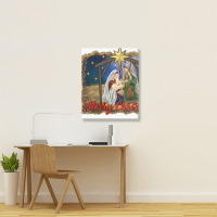 Merry Christmas Holy Family Portrait Canvas Print | Artistshot