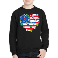 American Flag Heart Hispanic Heritage Month Latino Pride T Shirt Youth Sweatshirt | Artistshot