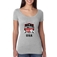 Softball Unitaed States Women's Triblend Scoop T-shirt | Artistshot