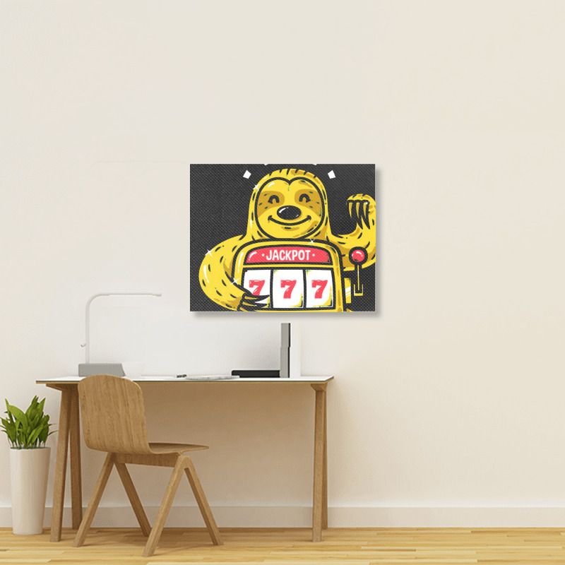 Lucky Sloth Machine Landscape Canvas Print | Artistshot