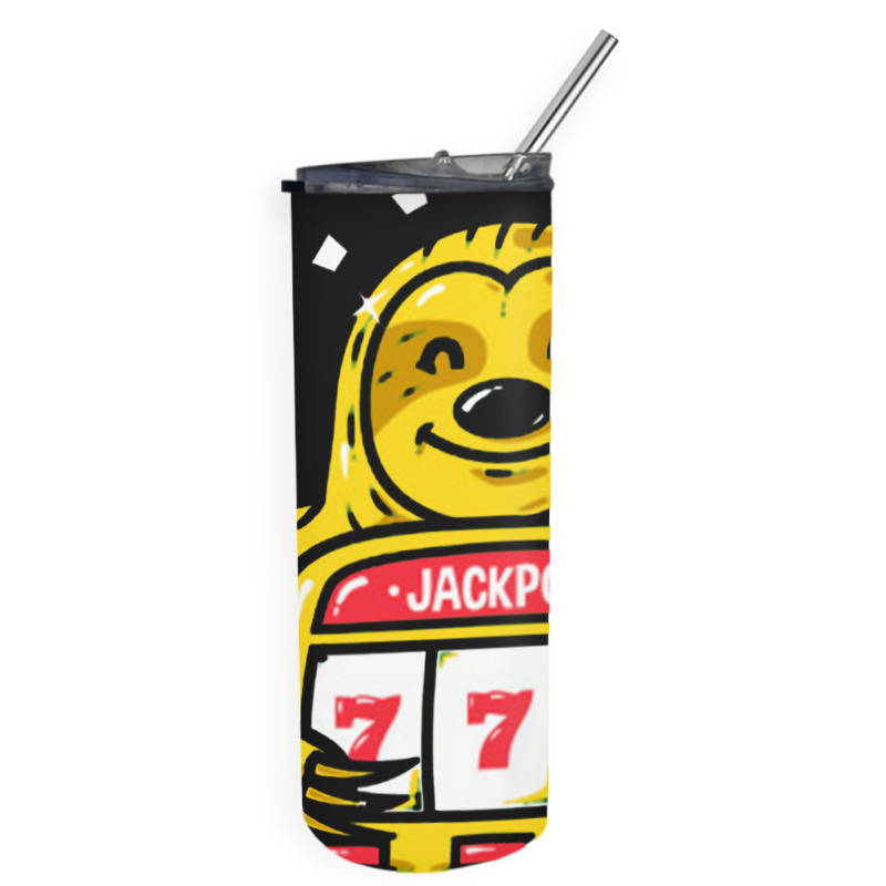 Lucky Sloth Machine Skinny Tumbler | Artistshot