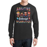 Autism Awareness Shirt Boys Abilities Outweigh Disabilities T Shirt Long Sleeve Shirts | Artistshot